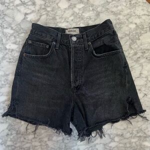 AGOLDE Dee high rise denim shorts - black